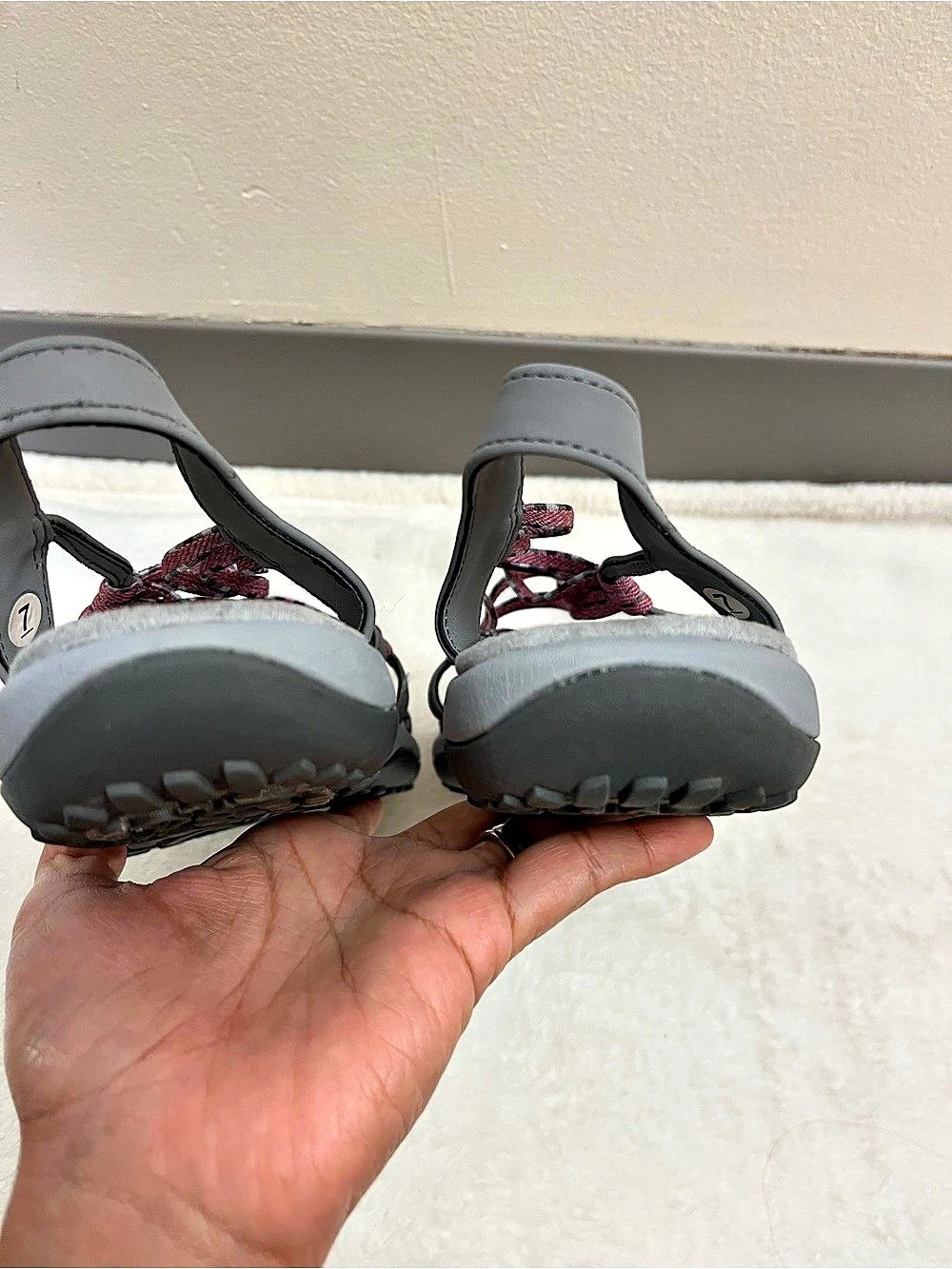 Skechers Reggae Strappy Sandals Gray & Pink Size 7 - Picture 10 of 12